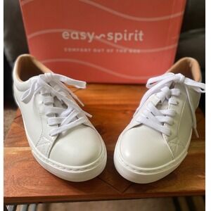 Easy Spirit White Leather Sneakers Comfort Casual Shoes‎ Women's Size 7.5 NWB